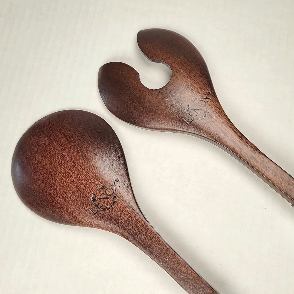 Lenox AERO 2 Piece Salad Set 14.25" Metal Serveware Utensils Set Fork and Spoon - Picture 5 of 6